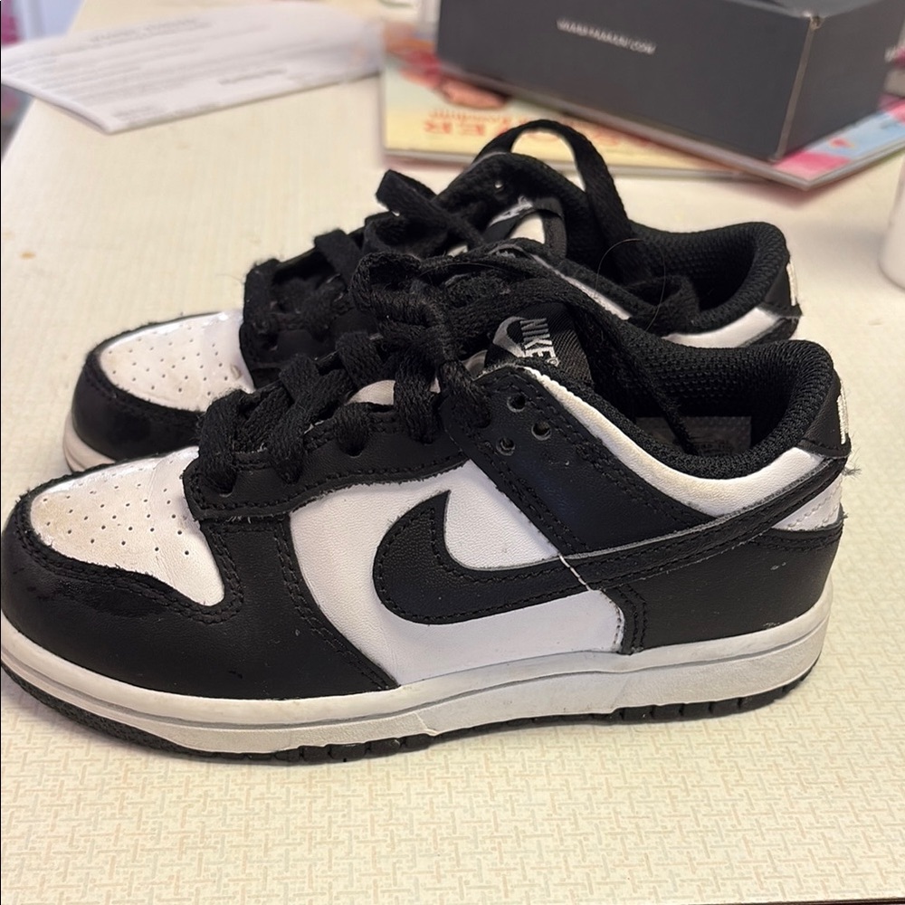 Nike Black and White Dunk Low Sneakers